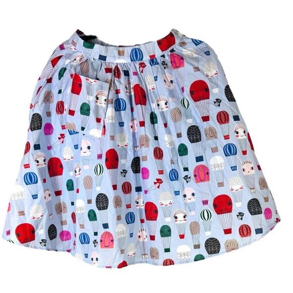 Modcloth Smiling Hot Air Balloon Skirt Cotton Size XS Novelty Graphic Print - Picture 2 of 11